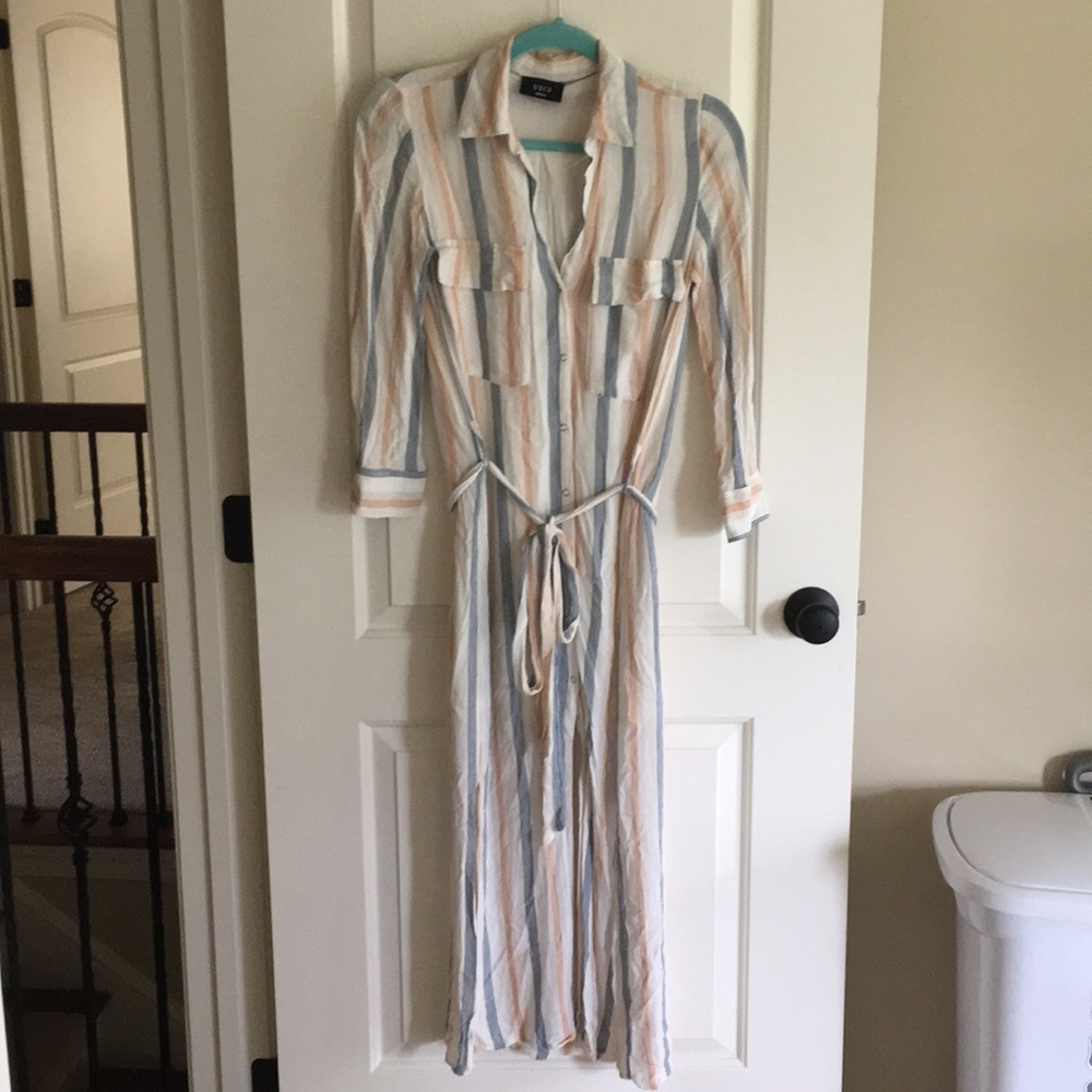Vici Dolls striped maxi dress with 3/4 sleeves